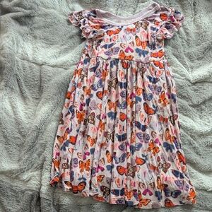 Little Sleepies Colorful Butterfly Print Kids Dress